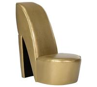 vidaXL Poltrona a Forma di Scarpa con Tacco Design Audace Moderna Comoda Imbottita Morbida Sedia Imbottita Arredo Casa in Similpelle Oro