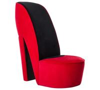 vidaXL Poltrona a Forma di Scarpa con Tacco Design Audace Moderna Comoda Imbottita Morbida Sedia Imbottita Arredo Casa in Velluto Rosso