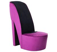 vidaXL Poltrona a Forma di Scarpa con Tacco Design Audace Moderna Comoda Imbottita Morbida Sedia Imbottita Arredo Casa in Velluto Viola