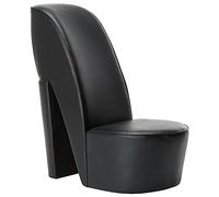 vidaXL Poltrona a Forma di Scarpa con Tacco Design Audace Moderna Comoda Imbottita Morbida Sedia Imbottita Arredo Casa in Similpelle Nera