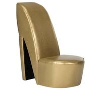 vidaXL Poltrona a Forma di Scarpa con Tacco Design Audace Moderna Comoda Imbottita Morbida Sedia Imbottita Arredo Casa in Similpelle Oro