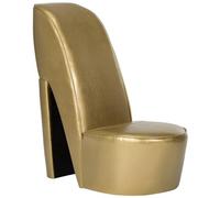 vidaXL Poltrona a Forma di Scarpa con Tacco Design Audace Moderna Comoda Imbottita Morbida Sedia Imbottita Arredo Casa in Similpelle Oro