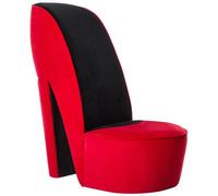 vidaXL Poltrona a Forma di Scarpa con Tacco Design Audace Moderna Comoda Imbottita Morbida Sedia Imbottita Arredo Casa in Velluto Rosso