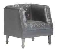 vidaXL Poltrona a Pozzetto Grigia in Vera Pelle di Capra