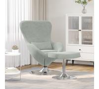 vidaXL Poltrona Moderna Grigia Chiara con Poggiapiedi | Seduta Interna Elegante Design Ergonomico Tessuto Soft Touch Gambe in Cromo Poltrona Mobili per Soggiorno Morbida Comoda Lettura Imbottita