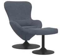 vidaXL Poltrona a uovo in velluto grigio scuro con pouf, girevole, design moderno per il soggiorno, ideale per uso interno. Una poltrona elegante e confortevole, perfetta per un lounge contemporaneo.
