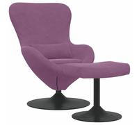 vidaXL Poltrona a uovo in velluto viola di con poggiapiedi, girevole e dal design moderno. Perfetta per il soggiorno, comoda ed elegante, è l'ideale per uso interno. Lounge contemporanea rotante.