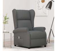 vidaXL Poltrona ad Ala Reclinabile Elettrica Grigio Scuro in Tessuto