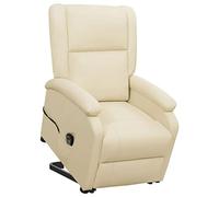 vidaXL Poltrona Alzapersona Crema in Similpelle