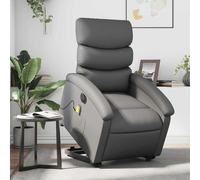vidaXL Poltrona Alzapersona Elettrica Reclinabile Grigio in Similpelle