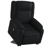 vidaXL Poltrona Alzapersona Massaggiante Elettrica Nera in Similpelle