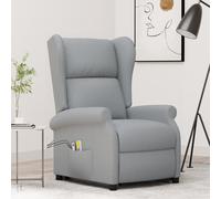 vidaXL Poltrona Alzapersona Massaggiante Grigio Chiaro Tessuto