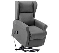 vidaXL Poltrona Alzapersona Poltroncina per Sollevamento Divano Singolo Divanetto Sedia TV Arredamento Grigio Chiaro in Tessuto