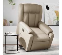vidaXL Poltrona Alzapersona Reclinabile Cappuccino in Similpelle