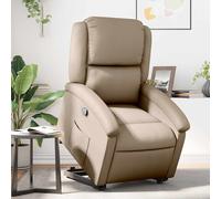 vidaXL Poltrona Alzapersona Reclinabile Cappuccino in Similpelle