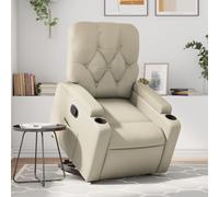 vidaXL Poltrona Alzapersona Reclinabile Crema in Similpelle
