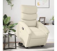 vidaXL Poltrona Alzapersona Reclinabile Crema in Similpelle