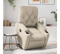 vidaXL Poltrona Alzapersona Reclinabile Crema in Similpelle