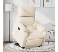 vidaXL Poltrona Alzapersona Reclinabile Elettrica Beige in Microfibra