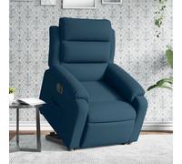 vidaXL Poltrona Alzapersona Reclinabile Elettrica Blu in Velluto, poltrona reclinante alzapersona elettrica, poltrona reclinabile, poltrona motorizzata