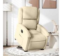vidaXL Poltrona Alzapersona Reclinabile Elettrica Crema in Tessuto