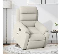 vidaXL Poltrona Alzapersona Reclinabile Elettrica Crema in Velluto
