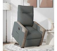 vidaXL Poltrona Alzapersona Reclinabile Elettrica Grigio Scuro Tessuto