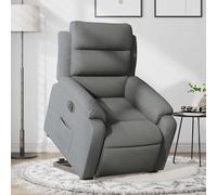 vidaXL Poltrona Alzapersona Reclinabile Elettrica Grigio Scuro Tessuto