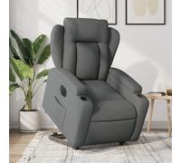 vidaXL Poltrona Alzapersona Reclinabile Elettrica Grigio Scuro Tessuto