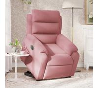vidaXL Poltrona Alzapersona Reclinabile Elettrica Rosa in Velluto
