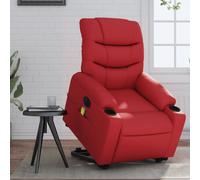 vidaXL Poltrona Alzapersona Reclinabile Elettrica Rossa in Similpelle