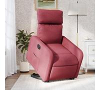 vidaXL Poltrona Alzapersona Reclinabile Elettrica Rosso Vino Tessuto