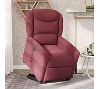 vidaXL Poltrona Alzapersona Reclinabile Elettrica Rosso Vino Tessuto