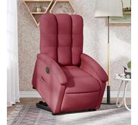 vidaXL Poltrona Alzapersona Reclinabile Elettrica Rosso Vino Tessuto