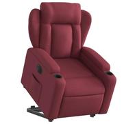 vidaXL Poltrona Alzapersona Reclinabile Elettrica Rosso Vino Tessuto