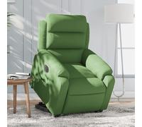 vidaXL Poltrona Alzapersona Reclinabile Elettrica Verde Chiaro Velluto