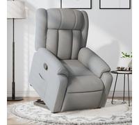 vidaXL Poltrona Alzapersona Reclinabile Grigio Chiaro in Tessuto