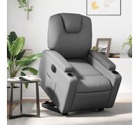 vidaXL Poltrona Alzapersona Reclinabile Grigio in Similpelle