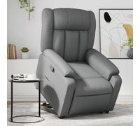 vidaXL Poltrona Alzapersona Reclinabile Grigio in Similpelle