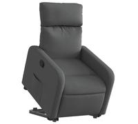 vidaXL Poltrona Alzapersona Reclinabile Grigio Scuro in Tessuto