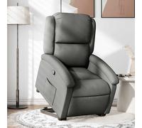 vidaXL Poltrona Alzapersona Reclinabile Grigio Scuro in Tessuto