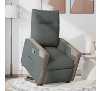 vidaXL Poltrona Alzapersona Reclinabile Grigio Scuro in Tessuto