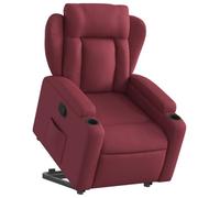 vidaXL Poltrona Alzapersona Reclinabile Rosso Vino in Tessuto, poltrona reclinabile, poltrona, poltrona da TV, poltrona alzapersona, poltrona a rialzo