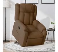 vidaXL Poltrona Alzapersona Reclinabile Marrone in Tessuto