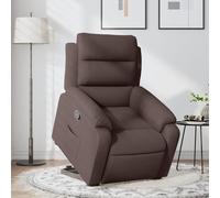 vidaXL Poltrona Alzapersona Reclinabile Marrone Scuro in Tessuto