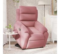 vidaXL Poltrona Alzapersona Reclinabile Rosa in Velluto
