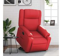 vidaXL Poltrona Alzapersona Reclinabile Rosso in Similpelle