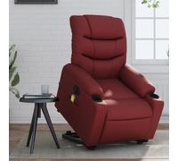 vidaXL Poltrona Alzapersona Reclinabile Rosso Vino in Similpelle