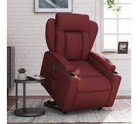 vidaXL Poltrona Alzapersona Reclinabile Rosso Vino in Similpelle