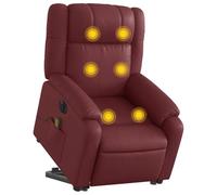 vidaXL Poltrona Alzapersona Reclinabile Rosso Vino in Similpelle